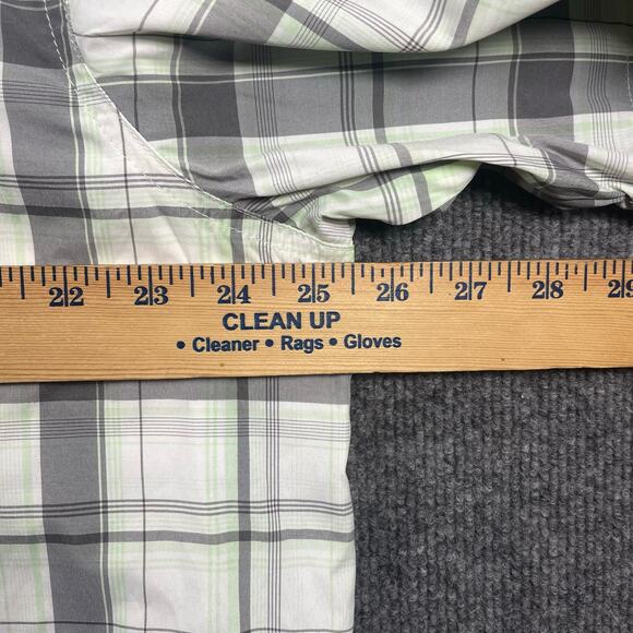 Habit NWT Button Down Fishing Shirt Men's Large Gray/Green Plaid UPF 40+ - Picture 6 of 11